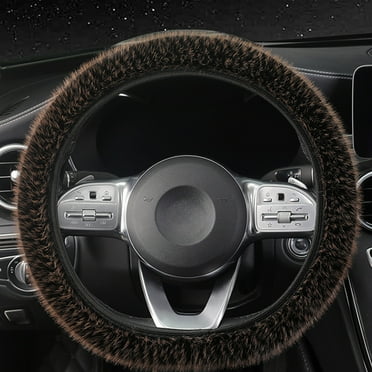 Cyber of Monday Black of Friday Deals kkbbma Clearance Luxury Fluffy Winter Car Steering Wheel Cover for Women Soft Warm Plush Cute Auto Accessories for Vehicle, Sedan, Universal, Fuzzy, Anti Slip