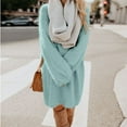 thumbnail image 1 of Cyber**Monday ChaoHeng Women Dresses Clearance under $10 Women's Solid Color Round Neck Long Sleeve Sweater Dress, 1 of 5
