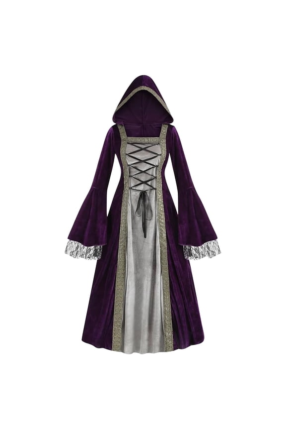 Cyber**Monday ChaoHeng Womens Fall Dresses Medieval Gothic Victorian Square Neck Bow Detail Corset Dress