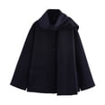 thumbnail image 1 of Cyber*Monday Chaoheng Plus Size Winter Coats for Women Women's Round Neck Tweed Coat,Oversized Jacket with Scarf Collar, 1 of 5
