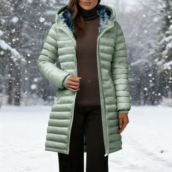 Cyber**Monday Chaoheng Womens Winter Coats Women's Color Block Puffer Jacket,Oversized Hooded Casual Coat