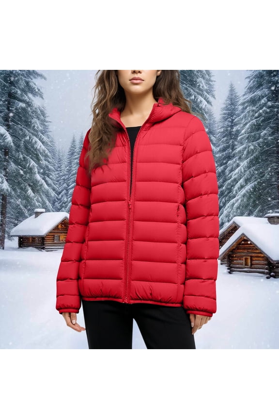 Cyber**Monday Chaoheng Womens Winter Coats Women's Lightweight Puffer Jacket,Slim Hooded Short Down Coat