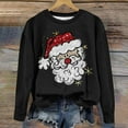 thumbnail image 1 of Cyber· Monday Clearance Clearance Christmas Clothes Under $5.00 Kids Fayshow0 Women'S Four Seasons Christmas Print Pullover Thin Sweater Long Sleeve Round Neck Top/Shirt, 1 of 3