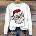 thumbnail image 1 of Cyber· Monday Clearance Clearance Christmas Clothes Under $5.00 Kids Fayshow0 Women'S Four Seasons Christmas Print Pullover Thin Sweater Long Sleeve Round Neck Top/Shirt, 1 of 3