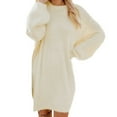 thumbnail image 1 of LYXSSBYX Long Sleeves Dresses for Women Women Winter Sweater Knit Turtleneck Warm Long Sleeve Pocket Mini Sweater Dress, 1 of 9