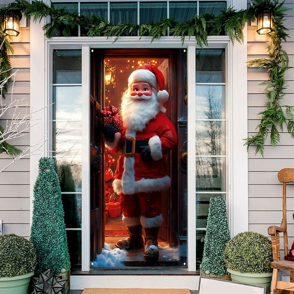 YZEGDCH Privacy Door Curtain for Doorway, Hanging Wall Sign for Front Door, Doors Decoration for New Year Holiday Indoor Outdoor Decorations, Christmas Gifts for Women Men