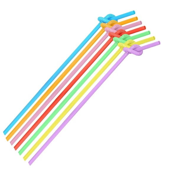 Staron 100PCS Disposable Drinking Straws, 9.8 Inches Colorful Extra Long Flexible Bend Straws Party Disposable Drinking Straws, Drinking Straws Plastic Colored Flexible Straws,
