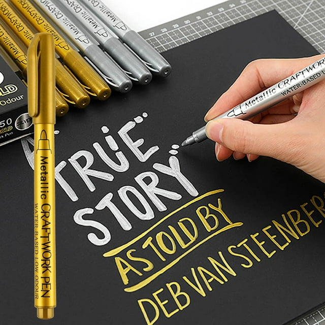 Cyber&Monday Deal,Student Pens, Multifunctional DIY Graffiti Pen, Easy To Write and Easy To Marker Pen, 1ml Drawing, Coloring, Crafting, Art Projects(Gold) | Savings Deals Akmoler