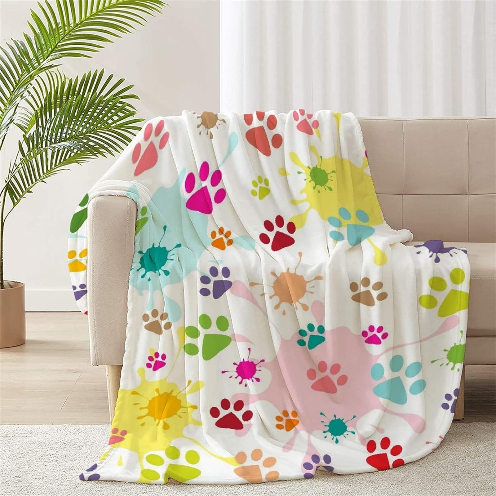 Cyber and Monday Deals 2023! QTOCIO Flannel Blanket Sofa, Bed, Camping