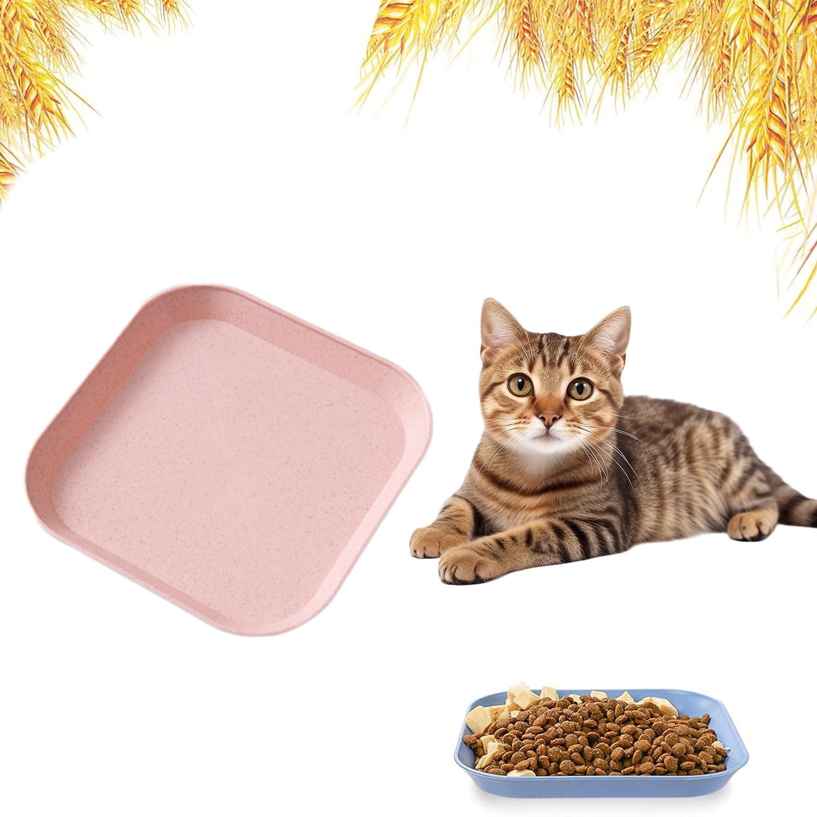 2025!Lightweight Mini Wheats Straw Plates Reusable Squares Dishes