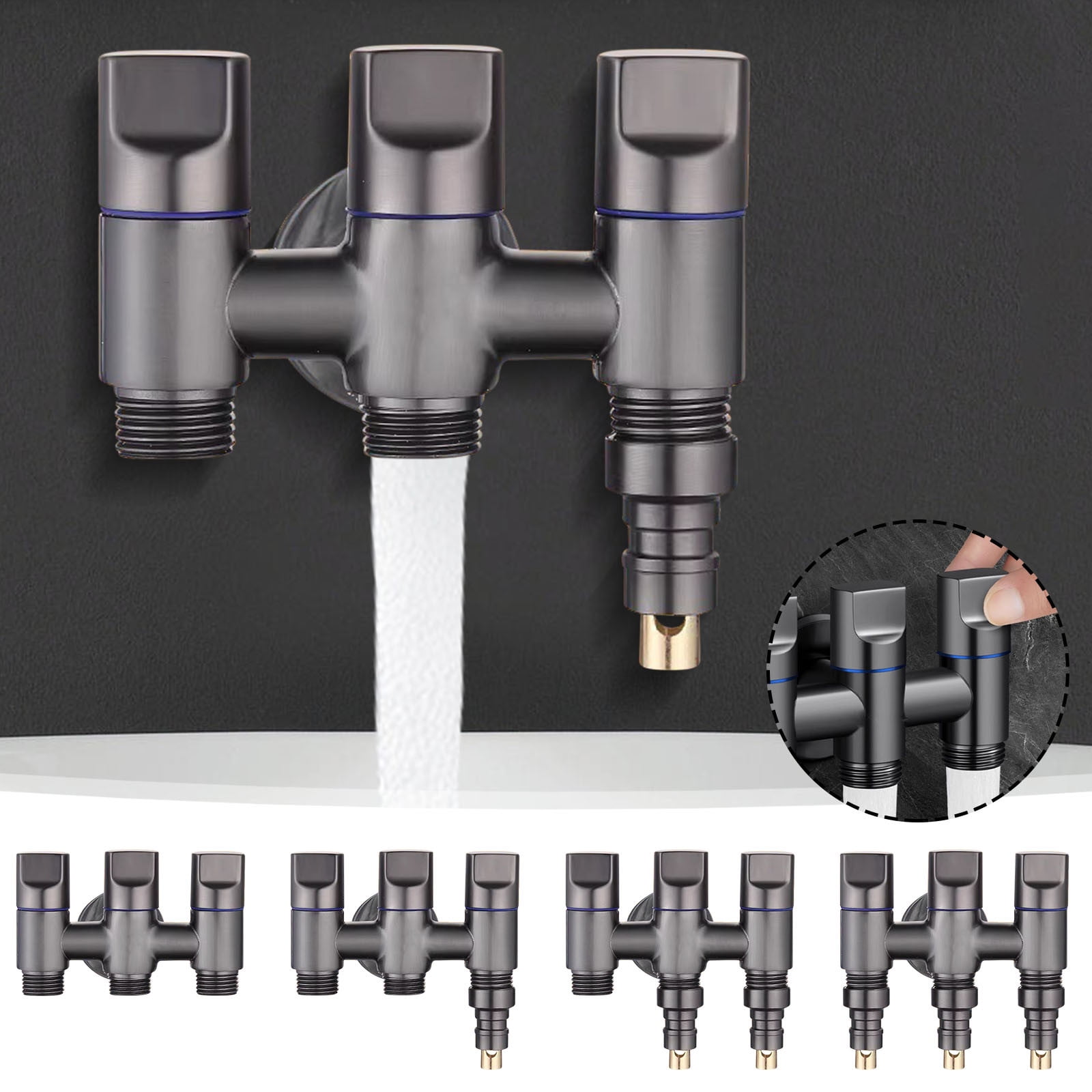 Cyber and Monday Deals 2024 CSEONE Stainless Steel Faucet Set,One Inlet ...