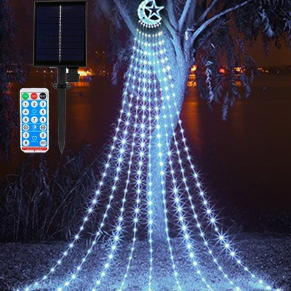 Cyber_Monday Deals 2024 Viflosae Solar Christmas Lights Outdoor Chrismas Solar Outdoor String Lights,patio Rainproof Decorative Christmas Tree,waterfall Christmas Lights, Outdoor Hanging Patio Porch