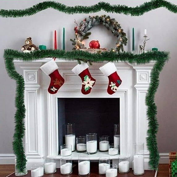 kkbbma Christmas Garland for Christmas Decorations Indoor or Outdoor | Soft Garland Christmas Decorations | Green Holiday Decor | Home Garden