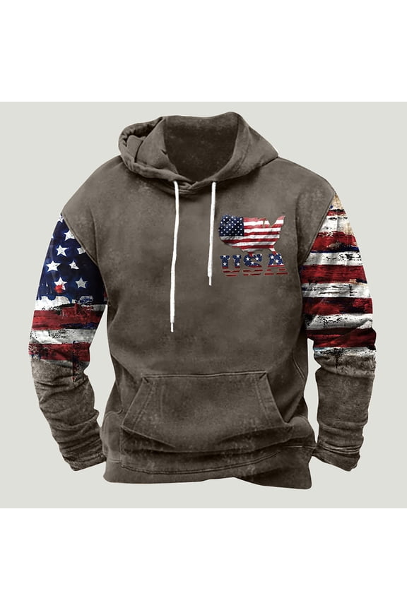 Cyber.Monday /Black and Friday Mens Plus Size Multi Packs Fayshow0 Men Comfortable Hoodie Heart Pattern Printed Hooded Pocket Drawstring Sweatshirt,Coffee Xxxl