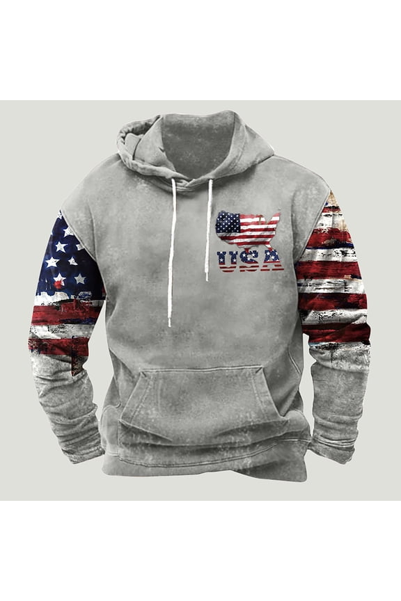 Cyber.Monday / Mens Plus Size Multi Packs Fayshow0 Men Comfortable Hoodie Heart Pattern Printed Hooded Pocket Drawstring Sweatshirt,Gray Xl