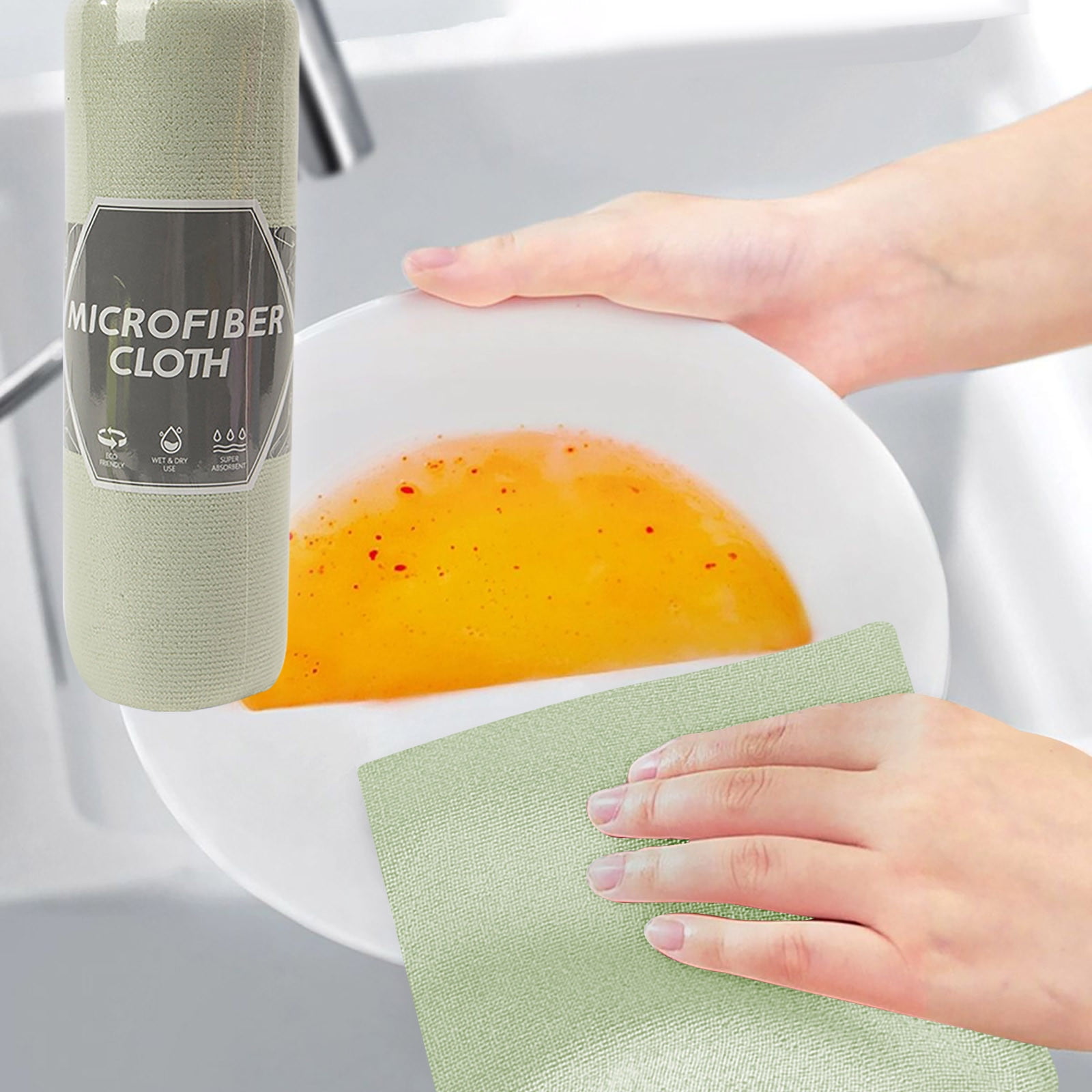 s 2024,Ultra Fine Fiber Kitchen Dishwashing Cloth Roll Pack Dishwashing