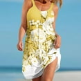 thumbnail image 1 of Boho Sundresses for Women Sleeveless Summer Beach Dresses Floral Print U Neck A Line Spaghetti Straps Mini Dresses, 1 of 5