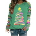 thumbnail image 1 of Clear 50% off Wycnly Christmas Sweatshirt Christmas Shirts for Women Fashion Graffiti Christmas Tree Print Graphics Sweater Girls Crewneck Long Sleeve Pullover Tops, 1 of 2