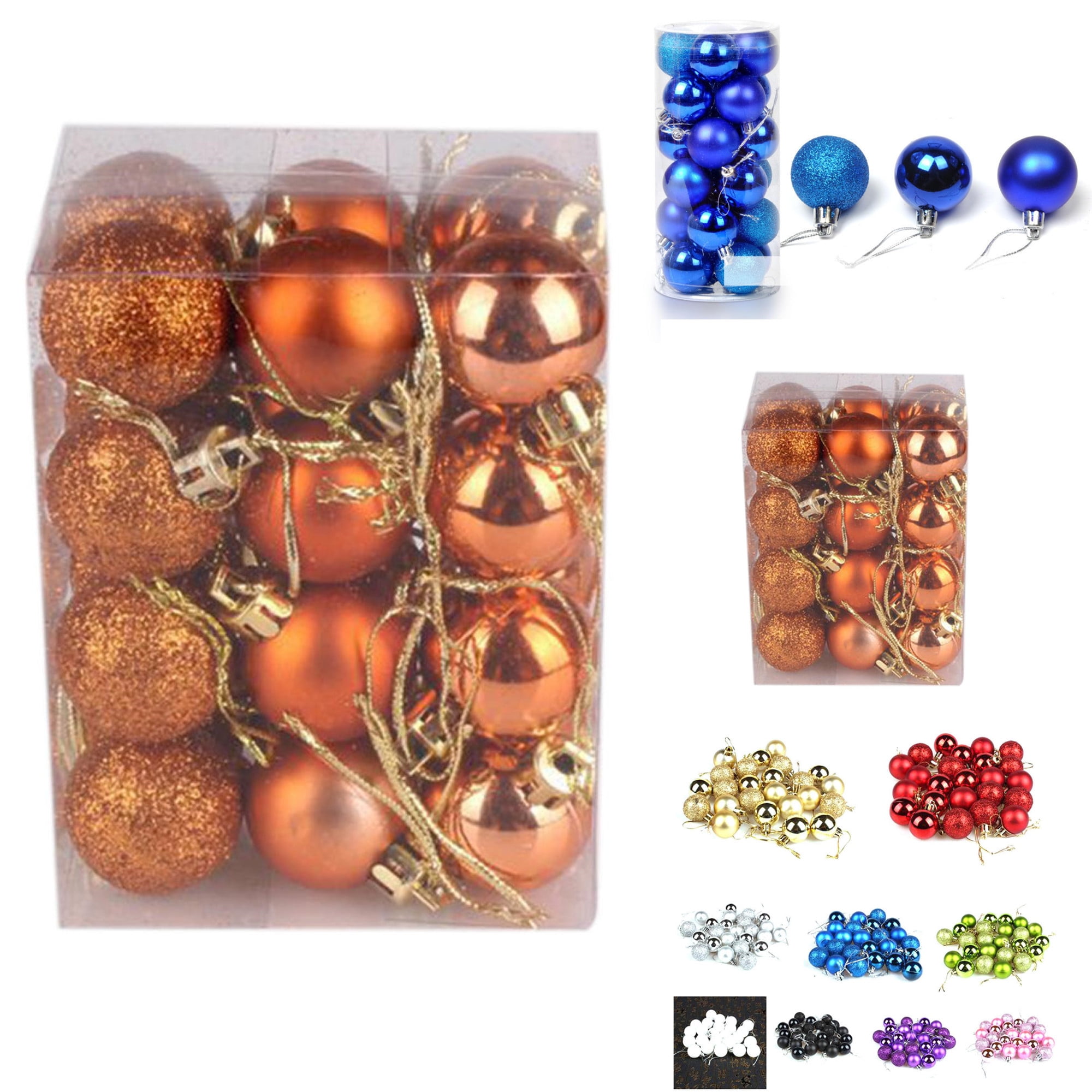 Cyber&Monday Deals Clearance 30mm Christmas Tree Ball Bauble Hanging Home Party Ornament Decor