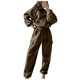 thumbnail image 1 of Cyber&Monday Deals Deals Womens Sweatsuits Set Womens Hoodies 2 Piece Outfits Sets Hooded Sweatshirt and Drawstring Elastic Waist Jogger Sweatpants Lounge Sets Tracksuit Sets with Pocket Fall Saving, 1 of 7