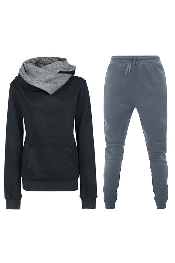 2 Piece Outfits For Women Long Sleeve Hoodies Pullover Tops And Long Pants Tracksuit Set Fall Sweatshirt Lounge Set