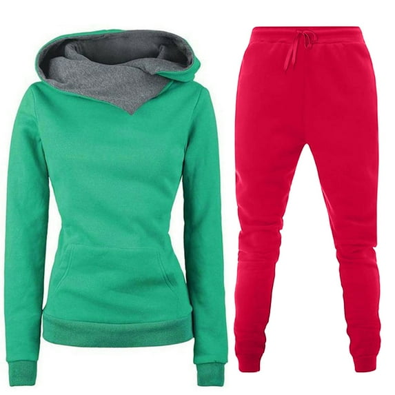 Dyegold 2 Piece Outfits For Women Long Sleeve Hoodies Pullover Tops And Long Pants Tracksuit Set Fall Sweatshirt Lounge Set