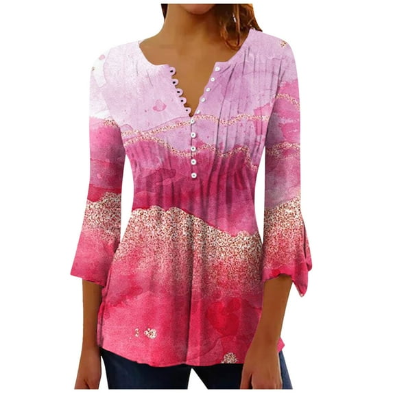 Dyegold Black Blouses For Women Teen Girls 3/4 Sleeve Top For Women Plus Size Dressy Tops For Women Western Ladies Loose Fit Blouses Tunic Tops For Women 2023 Online Shopping