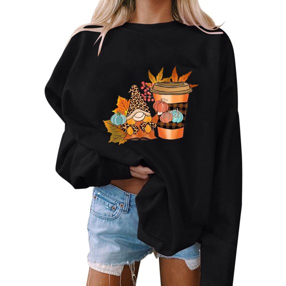 Cyber&Monday Deals Dyegold Halloween Pumpkin Sweatshirt Ladies Vintage Graphic Shirts Clearance Sale Womens Sweatshirts Business Casual Plus Size Christmas Fall Clothes Women Free Shipping