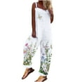thumbnail image 1 of Cyber&Monday Deals Dyegold Jumpsuits for Women Casual, Summer Jumpsuits for Women Wide Leg Floral Print Casual Summer Lightweight Bib Overall Sleeveless ​Square Neck ​Rompers, 1 of 8