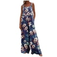 thumbnail image 1 of Cyber&Monday Deals Dyegold Jumpsuits for Women Casual, Womens Jumpsuits Casual Floral Print Boho Wild Leg Overalls Long Pants Summer Stretch Sleeveless ​Square Neck Rompers, 1 of 6