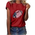 thumbnail image 1 of Dyegold Summer Tops for Women 2023 Trendy, Dressy Blouses for Women American Flag 4th July Graphic T-Shirts Round Neck Short Sleeve Basic Loose ​Tops Tee Tunic, 1 of 6