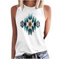thumbnail image 1 of Cyber&Monday Deals Dyegold Summer Tops for Women 2023, Western Ethnic Style Print Womens Tank Tops Dressy Casual Loose Basic Tunics T-Shirts Sleeveless Round Neck ​Blouses, 1 of 4