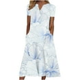 thumbnail image 1 of Cyber&Monday Deals Dyegold Sundresses for Women Casual Summer - Plus Size Summer Dresses Womens Curved V-Neck Short Sleeve Daisy Print Long Loose Flowy Swing Casual Maxi ​​Sundress, 1 of 4