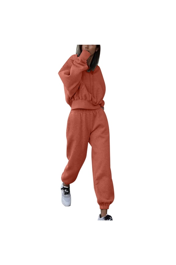 Dyegold Women's Two Piece Outfits Matching Sets Long Sleeve Hoodies Tops Pants Tracksuit Lounge Sets Teen Girls Sweatsuits