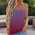 thumbnail image 1 of Dyegold T-Shirts for Women Trendy,Women's Tube Tops Gradient Bandeau Ombre Strapless Shirt Sleeveless Backless Tanks Blouse, 1 of 5