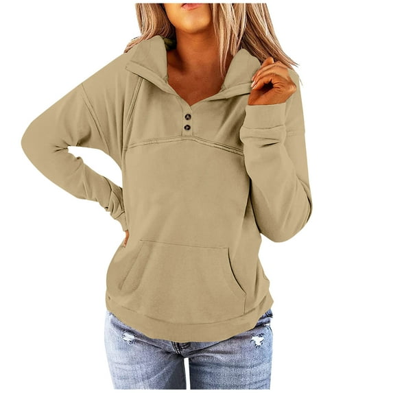 Cyber&Monday Deals Dyegold Womens Half Zip Teen Girls Zip Up Pullover Tops Zipper Sweatshirt No Hood Pullover Hoodie Business Casual Vacation Halloween Hoodies For Women Clearance Sale