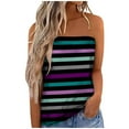 thumbnail image 1 of Cyber&Monday Deals Dyegold Womens Tops Dressy Casual American Flag Tube Tops for Women Strapless Sleeveless Summer Tube 4th of July Stars Striped Crop Top Pleated Tank Blouse, 1 of 5