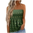 thumbnail image 1 of Cyber&Monday Deals Dyegold Womens Tops Dressy Casual American Flag Tube Tops for Women Strapless Sleeveless Summer Tube 4th of July Stars Striped Crop Top Pleated Tank Blouse, 1 of 6