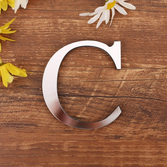 Family Wall Decor Letter Signs,3D Acrylic Decorative Mirror Wall Stickers English Letters Home Family Combination Self-Adhesive Diy Mirror Wall Sticker C