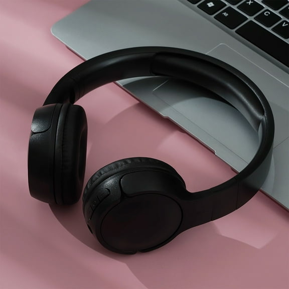 Latrodar Bluetooth Headphones Over-Ear, Wireless Headphones With Microphone, HiFi Stereo Foldable Lightweight Headset For Cellphone & PC Creative Black 8x6 Inch