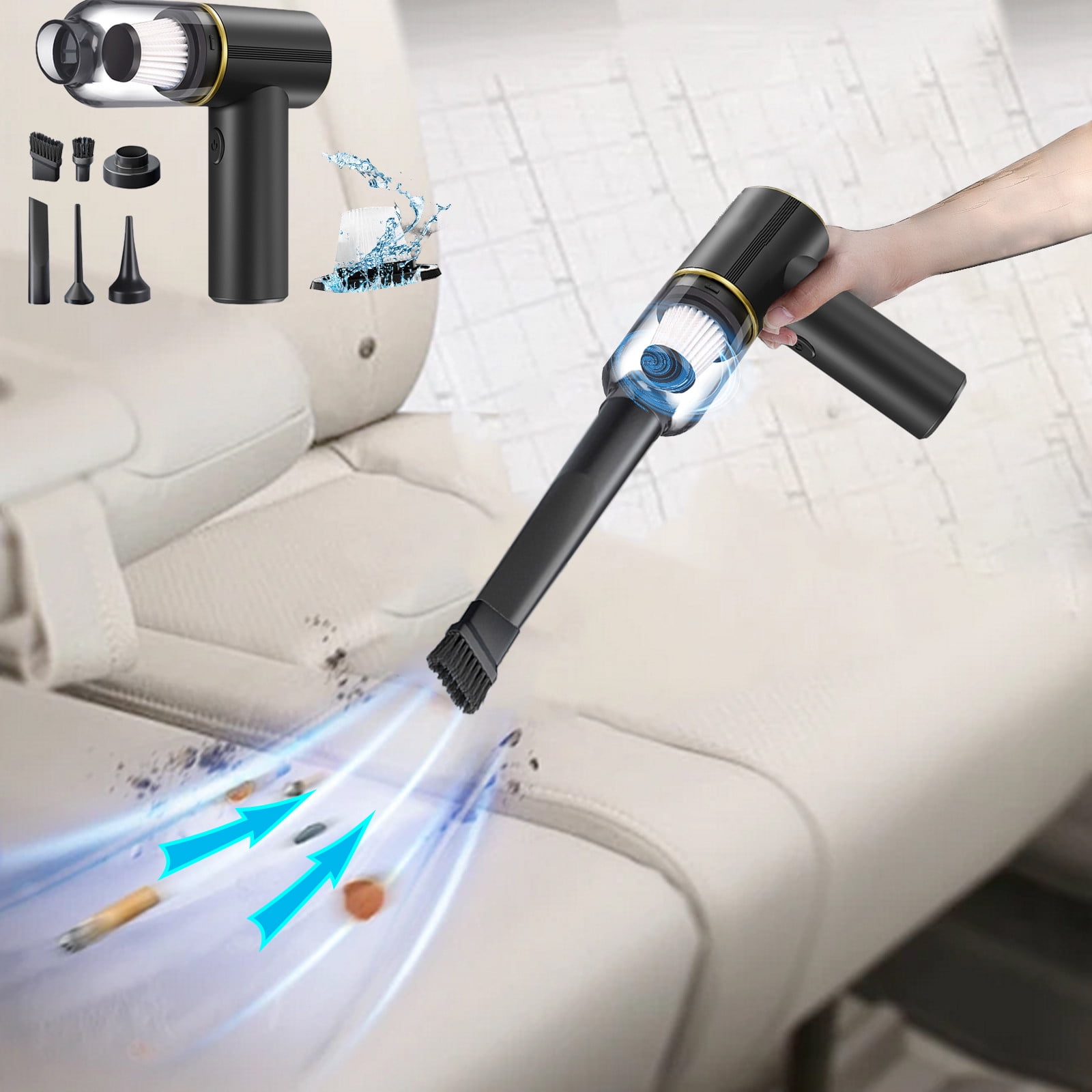 Latrodar Wireless Car Vacuum Cleaner Handheld Small Super Powerful Vacuum Cleaner Affordable\u0026High-Quality Black 8.4x7.6 Inch Home Essentials