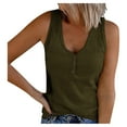thumbnail image 1 of USSUMA Buttons Ribbed Workout Tank Summer Tops for Women 2022 Trendy Sport Solid Color Womens Tunic Tops V Neck Basic Shirts Tees Sleeveless Dressy Blouses for Women, 1 of 8