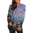 thumbnail image 1 of USSUMA Tunic Shirts For Women - Tops for Women Going Out Moire Skull Feather Graphic Pullover Top Scoop Neck Long Sleeve Womens Fall Tops Tees Autumn Dressy Plus Size Henley Shirts, 1 of 5
