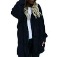 thumbnail image 1 of USSUMA Women's Cardigan Outwear Hooded Winter Fleece Jacket Long Sleeve Open Front Cardigan For Women Dressy Summer Plus Size Soft Cardigan Outwear, 1 of 5