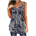 thumbnail image 1 of Cyber&Monday Deals USSUMA Womens Summer Tops and Blouses Trendy Tank Tops for Women Trendy Flowy Floral Tunic Tops Loose Fit Button Up Summer Tops V Neck Sleeveless Tanks, 1 of 6