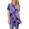thumbnail image 1 of Cyber&Monday Deals USSUMA Womens Tops Casual Women Classic Summer Floral Print Short Sleeve Plus Tunics Irregular Hem Tunic Tops Flowy Blouses Shirt Ladies Tops Trendy, 1 of 7