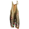 thumbnail image 1 of Usmixi Jumpsuits for Women Vintage Graphics Loose Soft Cotton Linen Adjustable Strap Baggy Jumpsuits Overalls Summer Formal Floral Print Crewneck Sleeveless Long Rompers Yellow xl, 1 of 4