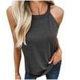 thumbnail image 1 of Usmixi Tank Top for Women Plain Crewneck Sleeveless T Shirts Summer Soft Breathable Loose Strap Vest Blouse Dark Gray L Up to 65% off, 1 of 7