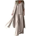 thumbnail image 1 of Usmixi Womens Lounge Set Womens 3 Piece Sets Fall Casual Solid Lightweight Plus Size Cardigan Shirt and Wide Leg Pant Outfit Sets Long Sleeve Ladies Loungewear Sets, 1 of 6