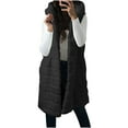 thumbnail image 1 of Winter Vest Jacket for Women Womens Faux Fur Coat Casual Solid Cozy Fuzzy Fluffy Fleece Overcoat Plus Size Sleeveless Plush Hooded Long Vest Coat Vest Jacket Under $5, 1 of 6